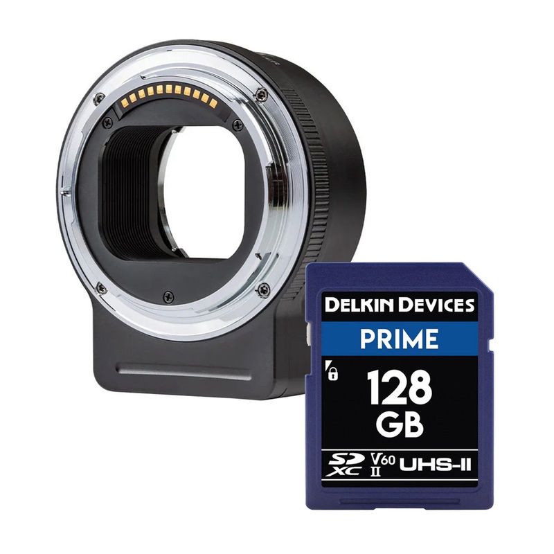 Viltrox NF-Z Lens Mount Adapter with Delkin Prime 128GB SDXC Memory Card
