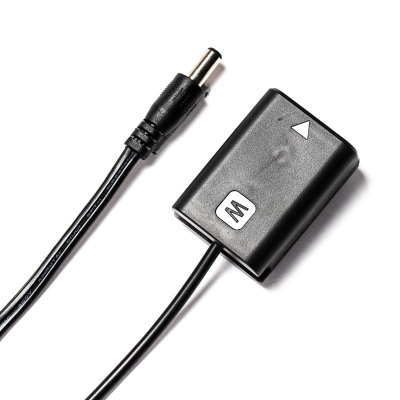 2.1mm Male Power Cable to Sony NP-FW50 Type Dummy Battery (20", Non-Regulated)